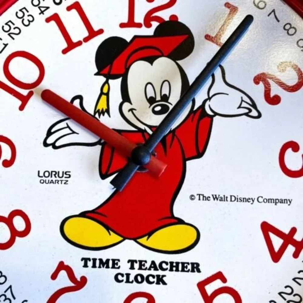 Walt Disney Lorus Quartz Mickey Mouse Time Teacher Clock Made In England Rare